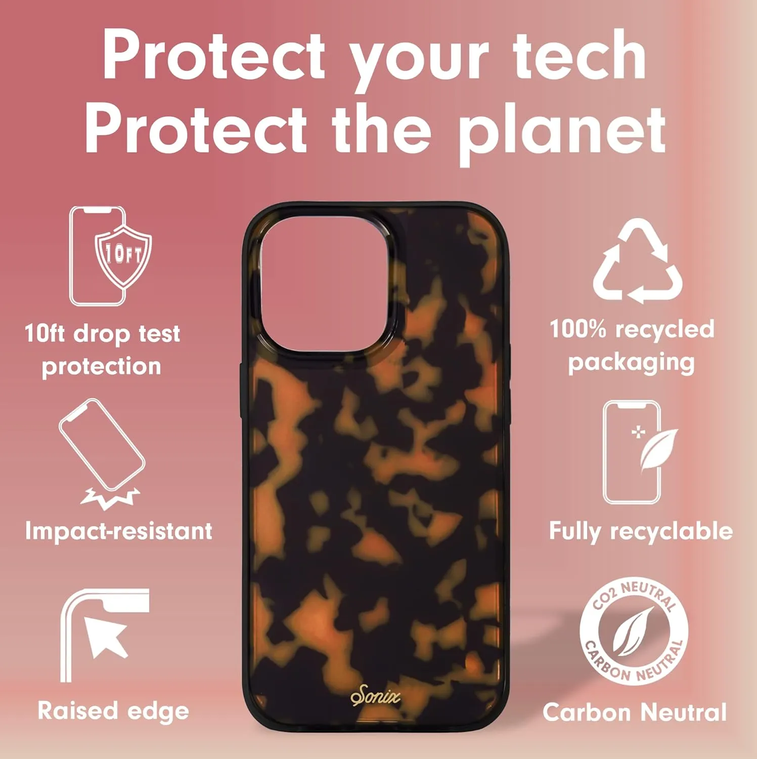 Sonix Case for iPhone 14 Pro | Compatible with MagSafe | 10ft Drop Tested | Tortoiseshell | Brown Tort
