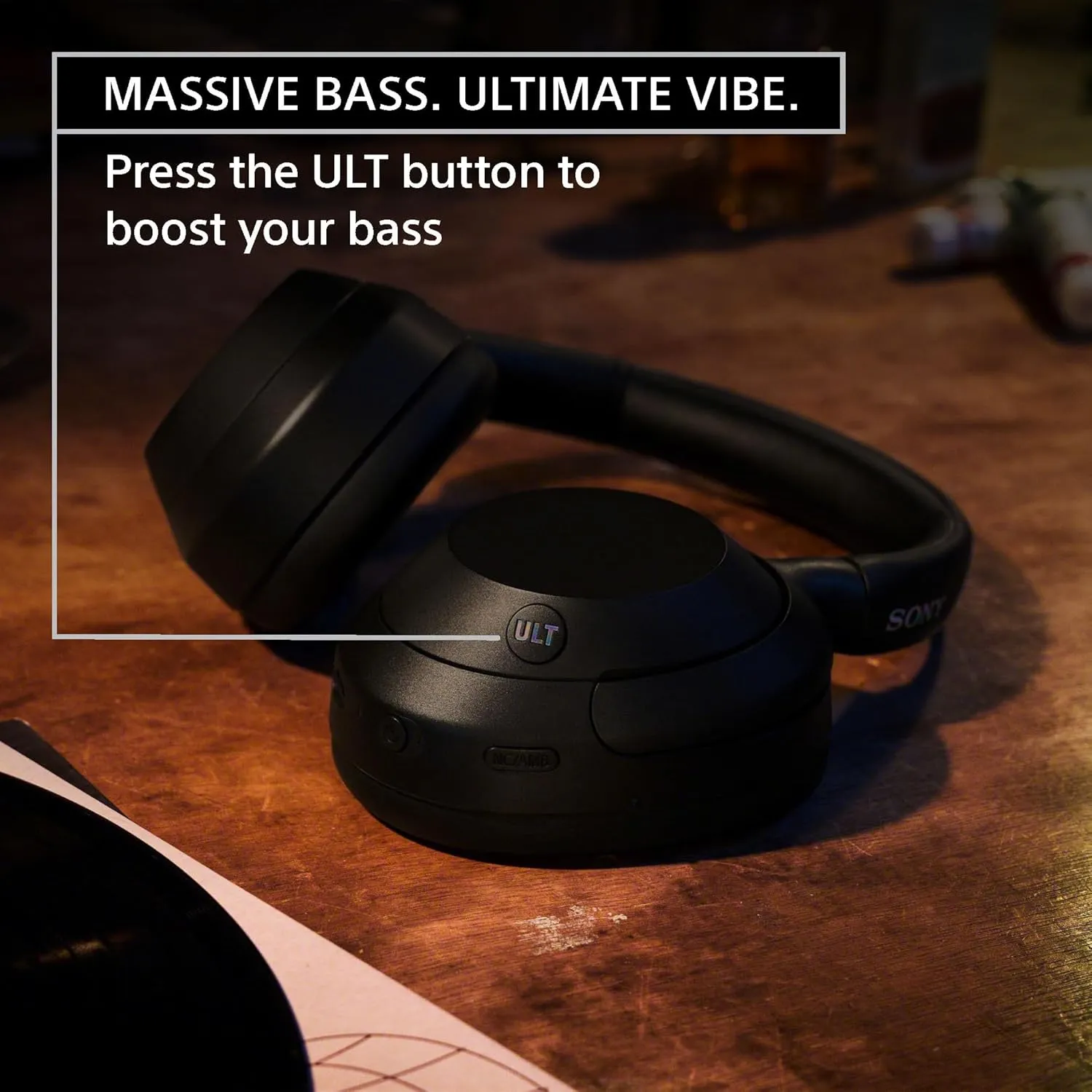 Sony ULT WEAR Over-Ear Noise Cancelling Bluetooth Headphones with Alexa Built-in, Comfortable Design, 30-Hour Battery, Massive Bass, Black