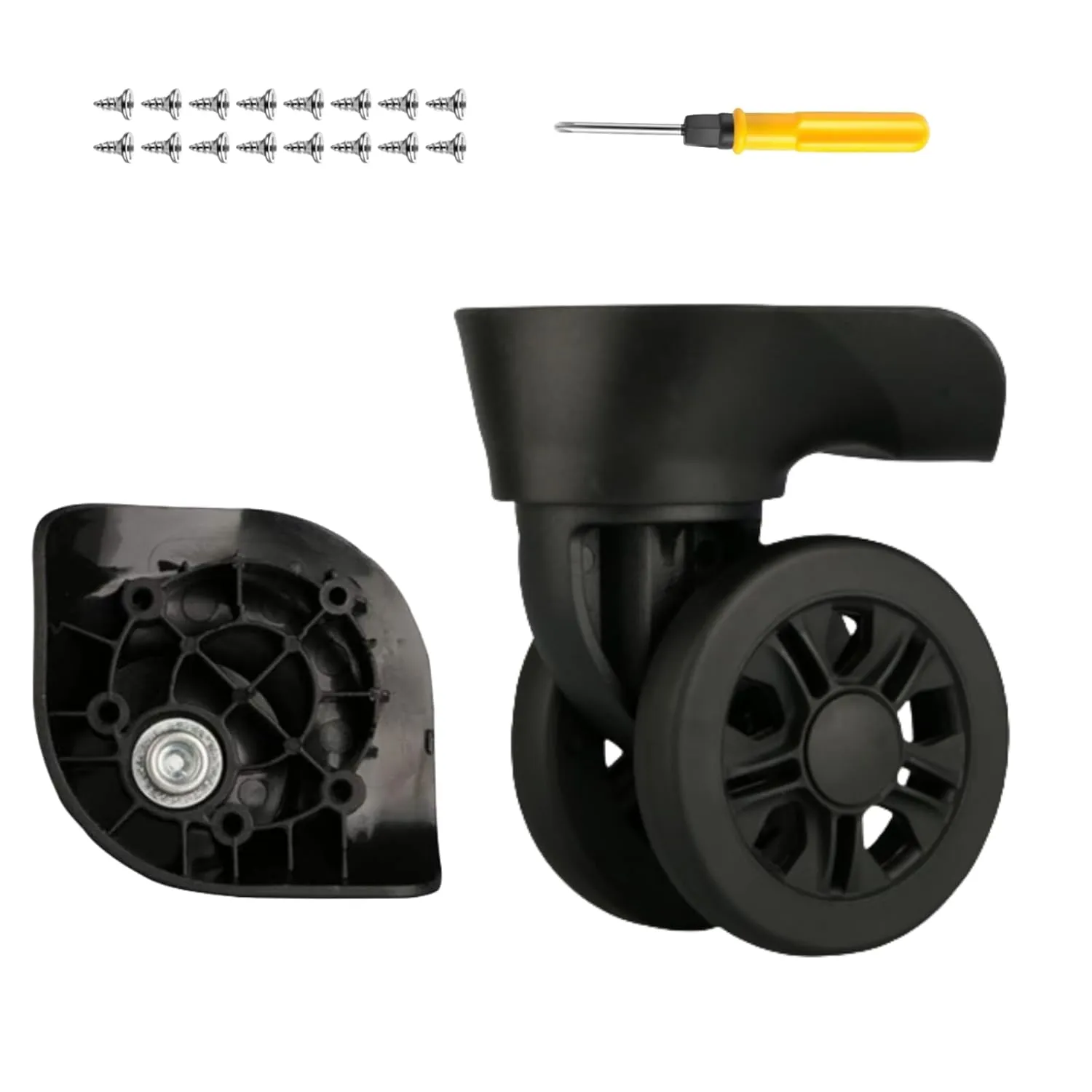 SOTHMALL Spinner Luggage Replacement Wheels Travel Suitcase Carry On Luggage Spinner Wheels，Mute Connected Spinner Wheels ，DIY Replacement Left and Right Caster with Screws and Tool (2)