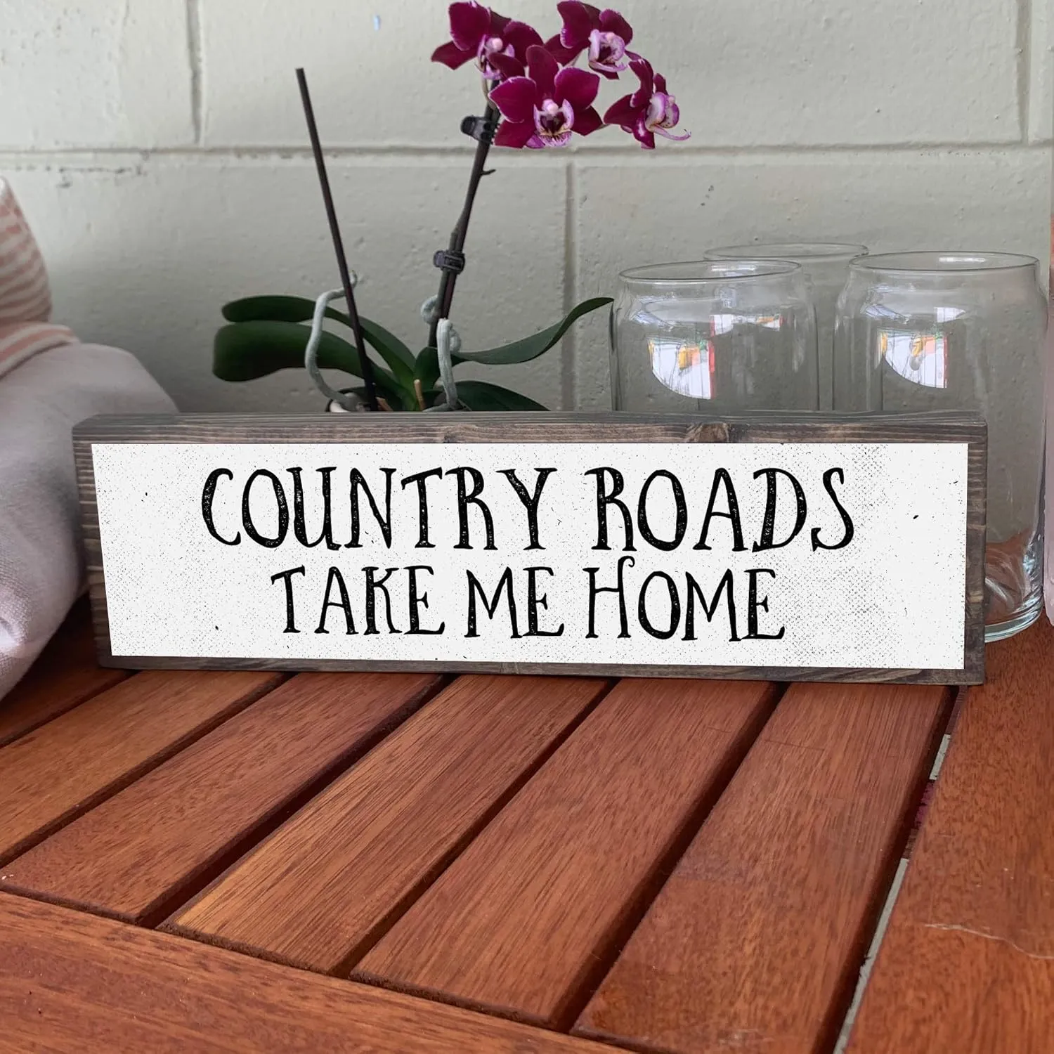 Southern Wood Signs (Medium - Wood And Metal, Country Roads Take Me Home)