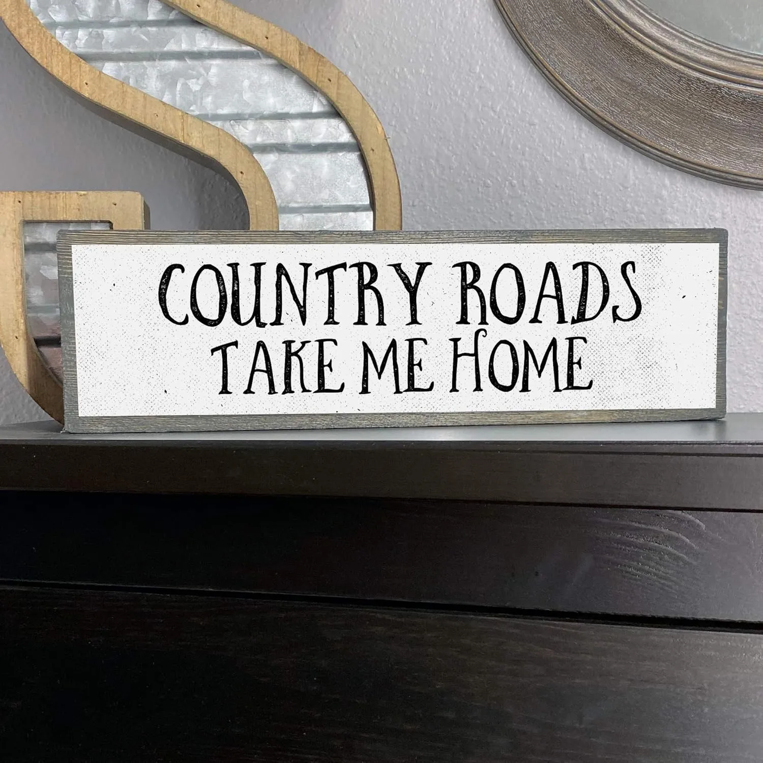 Southern Wood Signs (Medium - Wood And Metal, Country Roads Take Me Home)