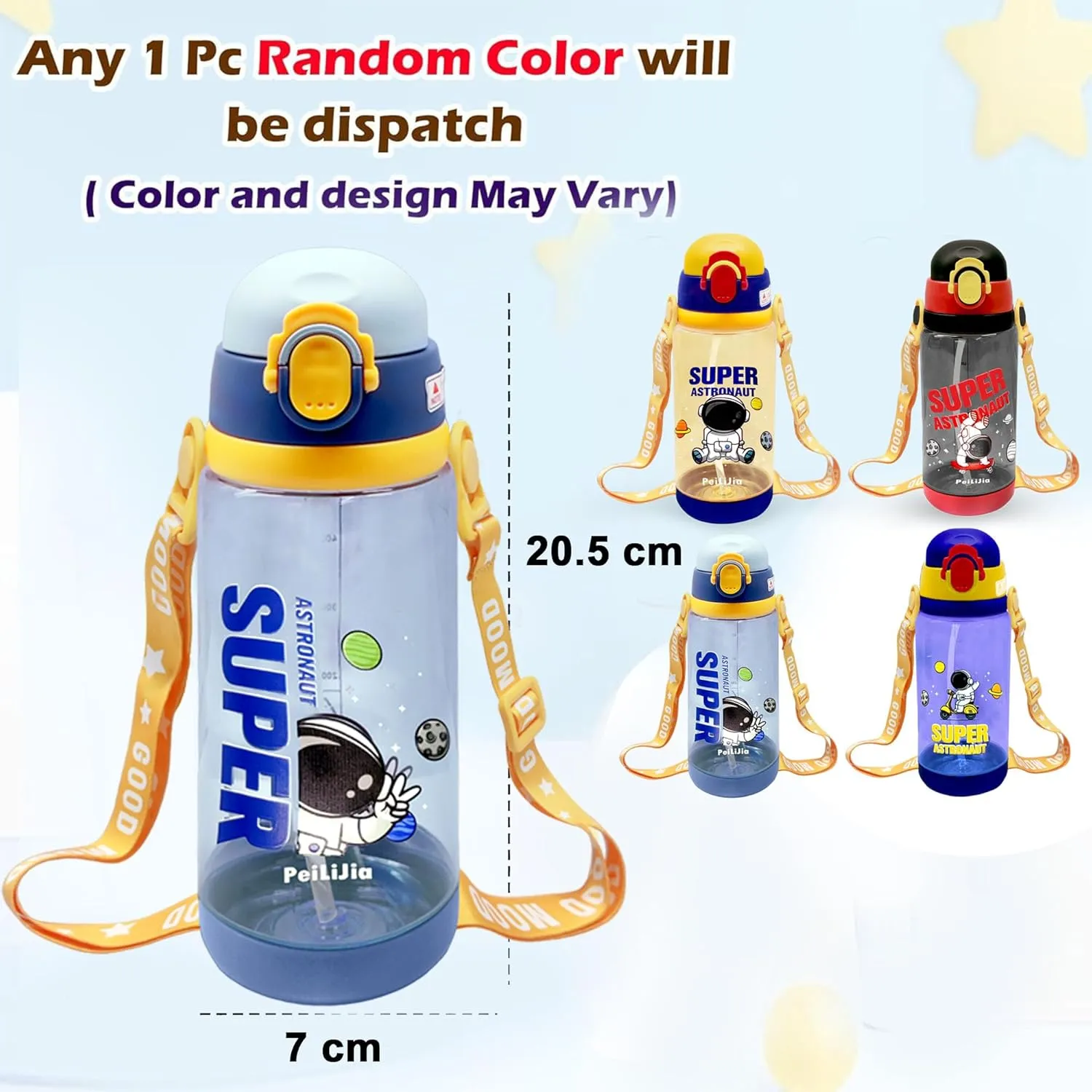 Space Theme Plastic Water Bottle for Kids - Anti-Leak