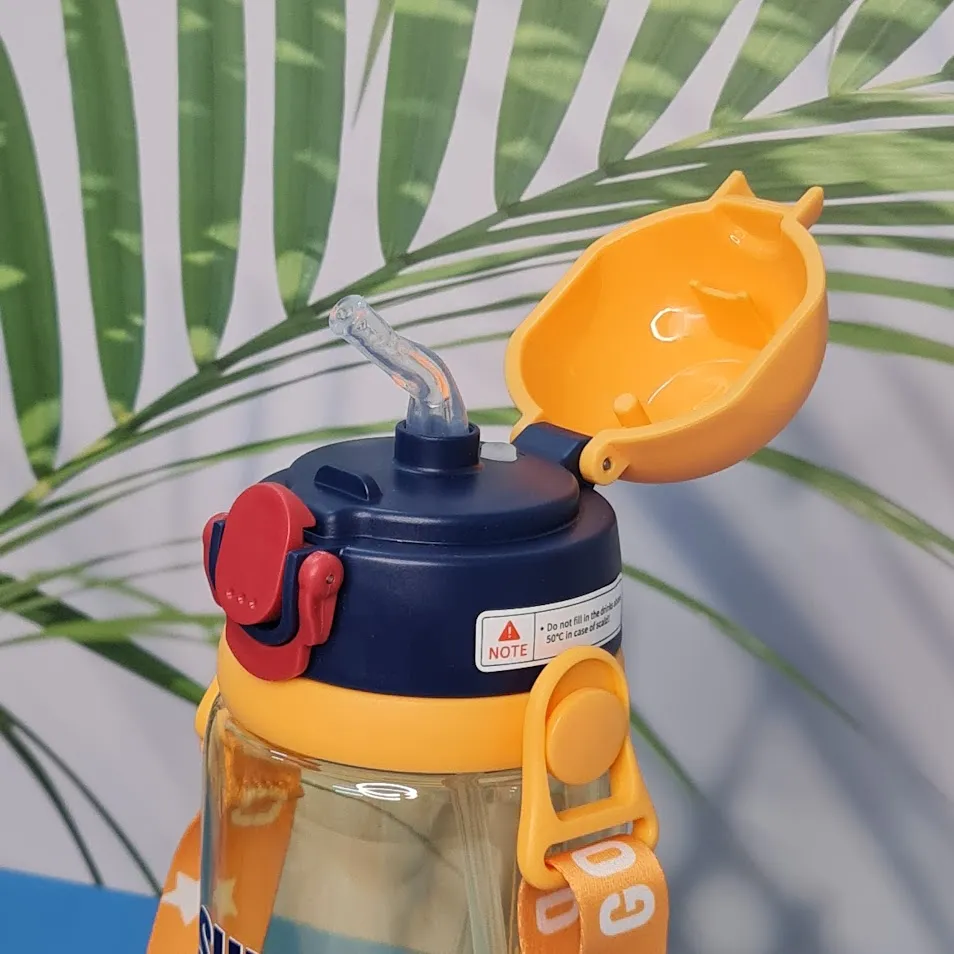 Space Theme Plastic Water Bottle for Kids - Anti-Leak