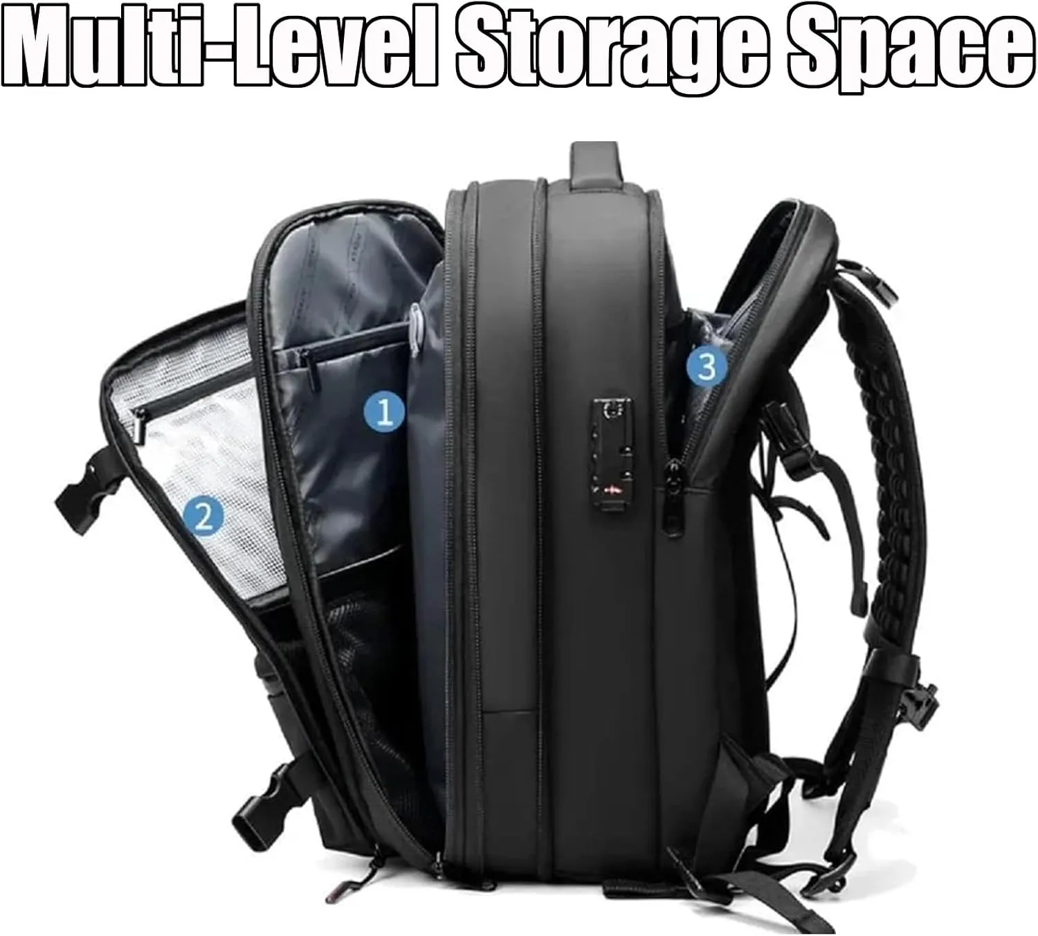 Spacevac Pro Backpack, Space Vac Pro Backpack, Spacevacpro Extra Large Vacuum Compression Travel Laptop luggage Bag/Carry-On (Classic, Black, with Pump)
