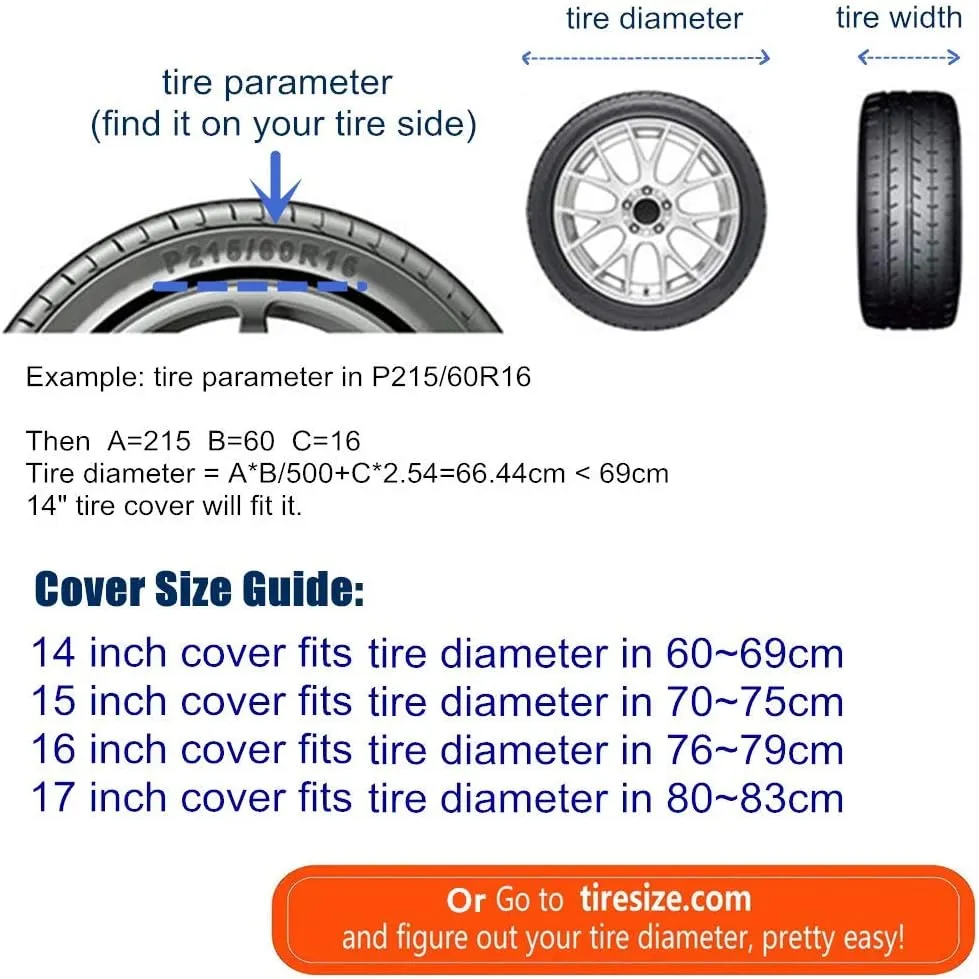 Spare Tire Covers 16 inch PVC Leather White Wheel Tire Cover Rim Protector for RV Jeep Toyota RAV4 Honda CRV All Cars (16" for Diameter 29"-31")
