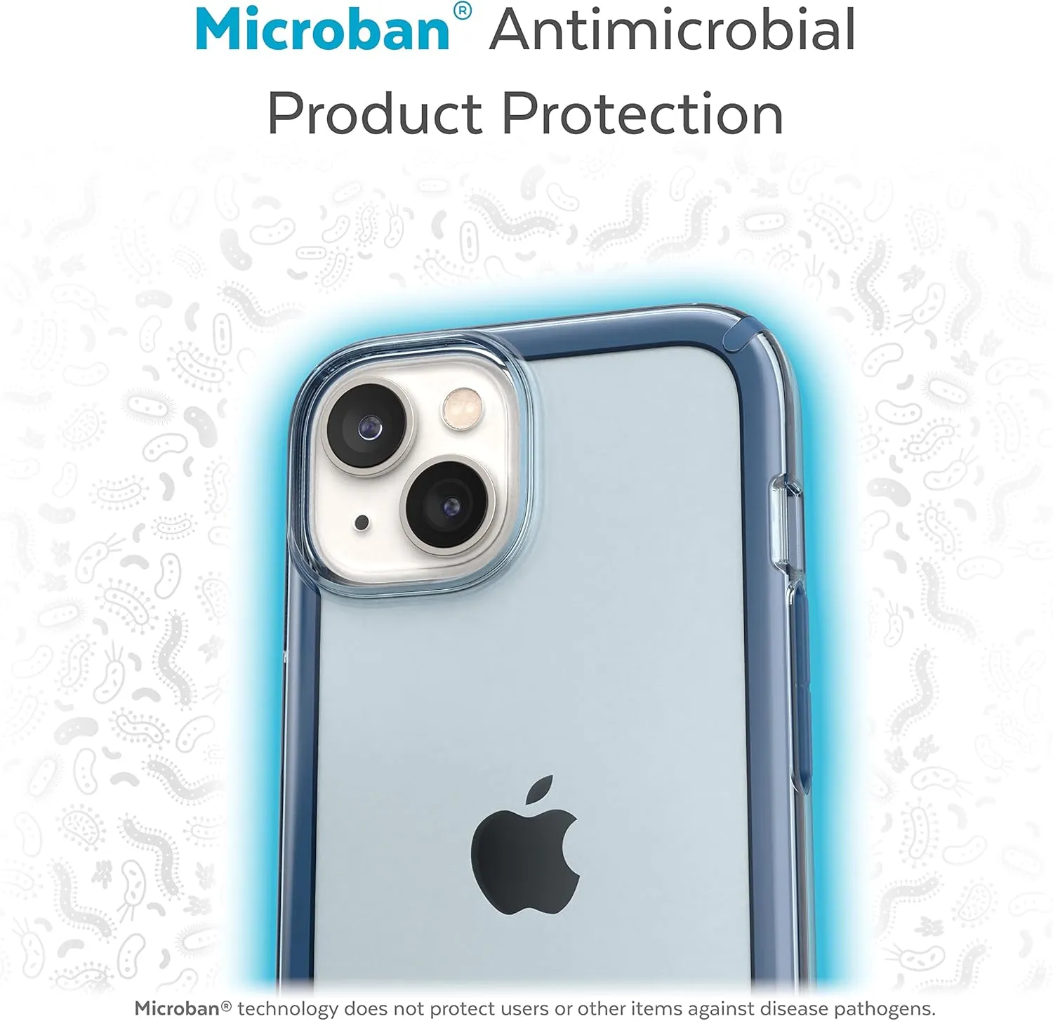 Speck Clear iPhone Case - Drop Protection, Scratch Resistant & Anti-Yellowing Dual Layer Case for iPhone 14 & 13 - 6.1 inch Model - Glass Navy/Winter Navy GemShell