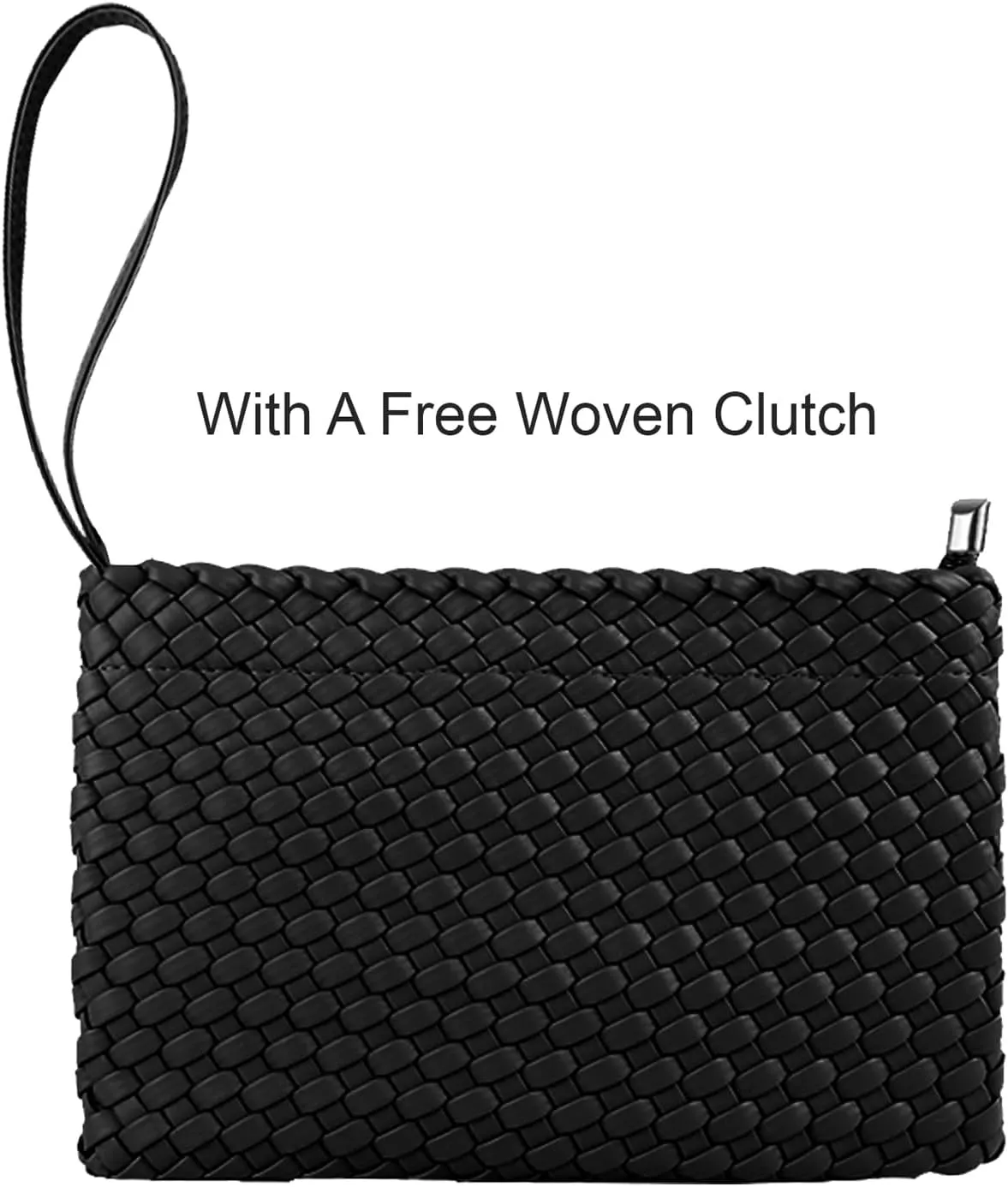 SporGenius Woven Tote Bag for Women, Vegan Leather Beach Bags with Small Purse, Large Travel Top Handle Handbags