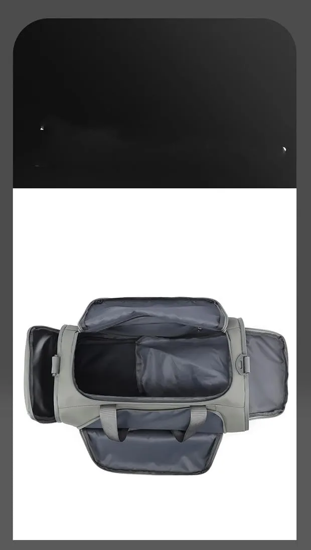 Sports Duffel Bag with Shoulder Strap, Water-Resistant, Large Capacity, Gray