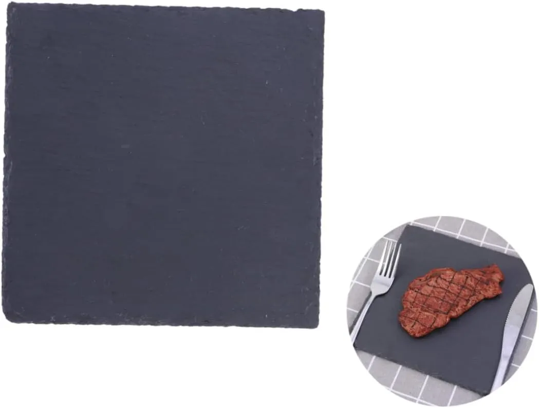 Square Stone Plate Western Food Natural Plate Fruit Tray for Cheese Pizza 15x15cm