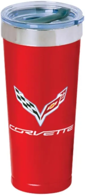 SR1 Performance C7 Corvette Crossed Flags Polar Tumbler - Travel Mug 20oz Coffee Cup