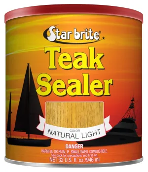 STAR BRITE Teak Sealer - No Drip, No Splash Formula - One-Coat, Durable Protection for All Fine Woods - Perfect for Outdoor Furniture & Marine Use - Natural Light 32 OZ (087932)