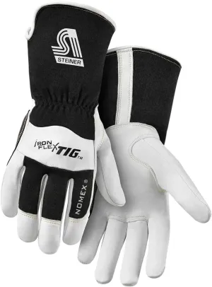 Steiner 0264 Pro-Series IronFlex TIG Premium Kidskin TIG Welding Gloves, Nomex, Poly Lined Back, 4" Cuff, Large
