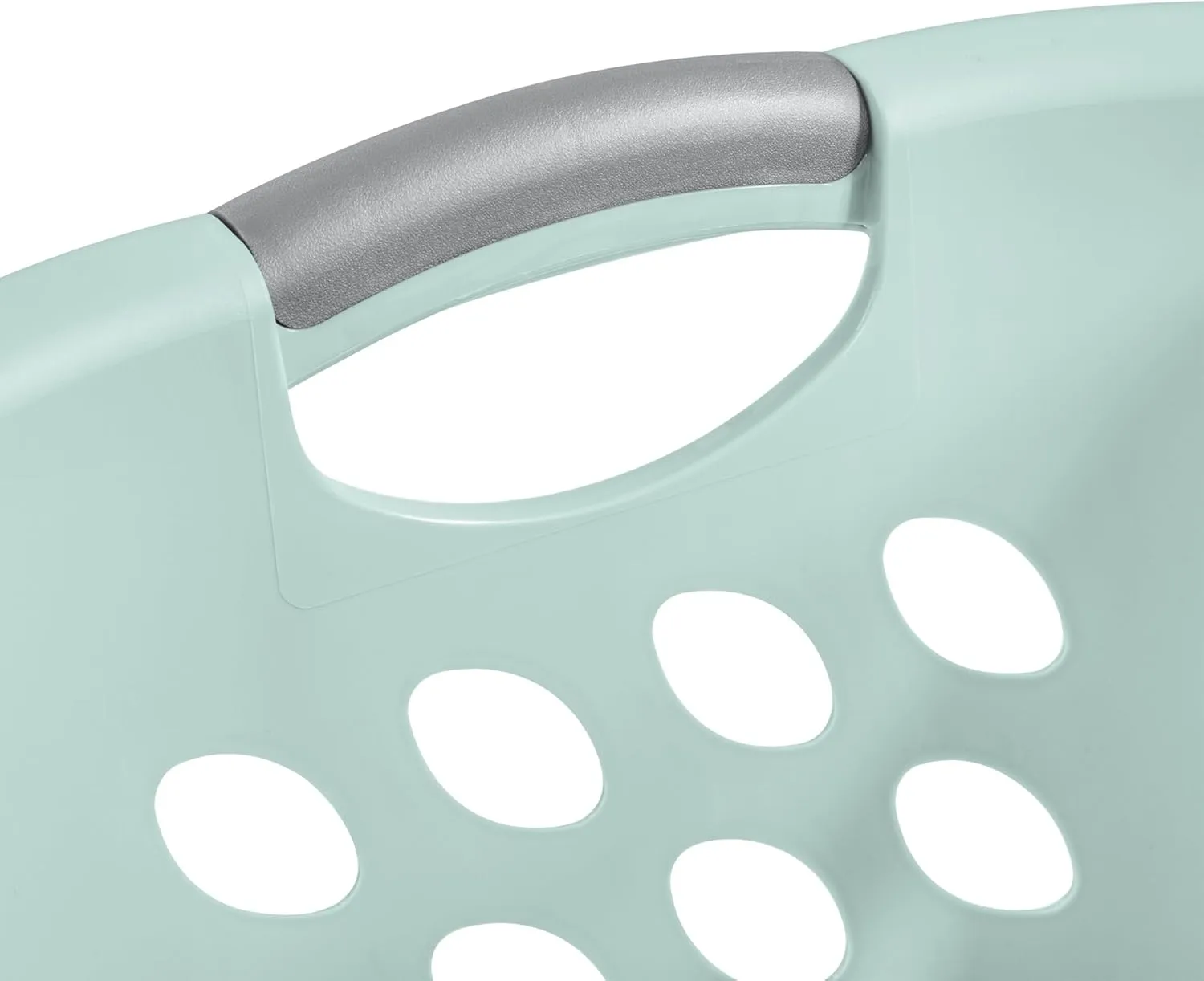 Sterilite 6 Pack Plastic Laundry Baskets, 1.25 Bushels Clothes Hamper with Contour Rim and Handles, Ultra HipHold, Mindful Mint