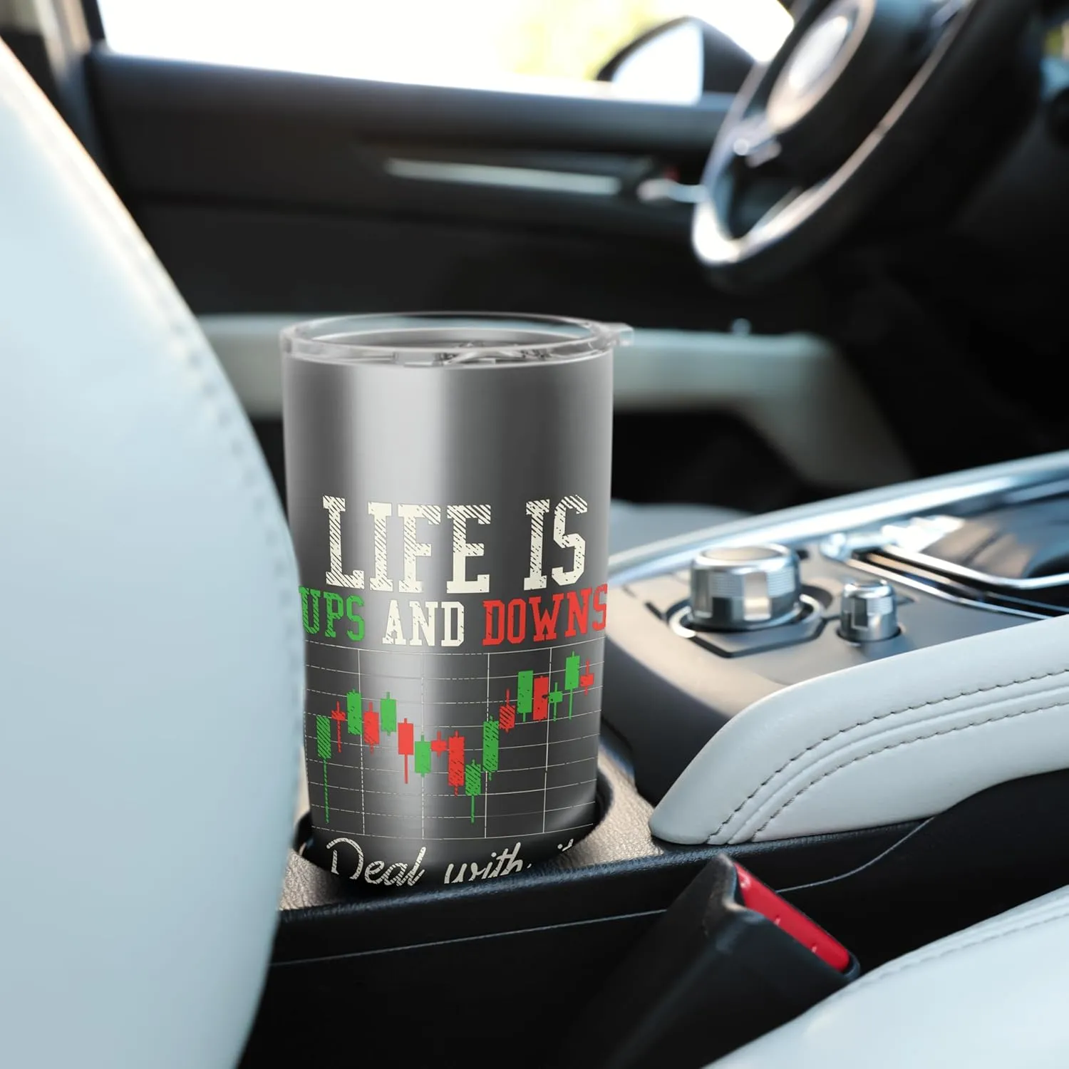 Stock Market Day-Trading Forex Saying Design Men Women Stainless Steel Insulated Tumbler