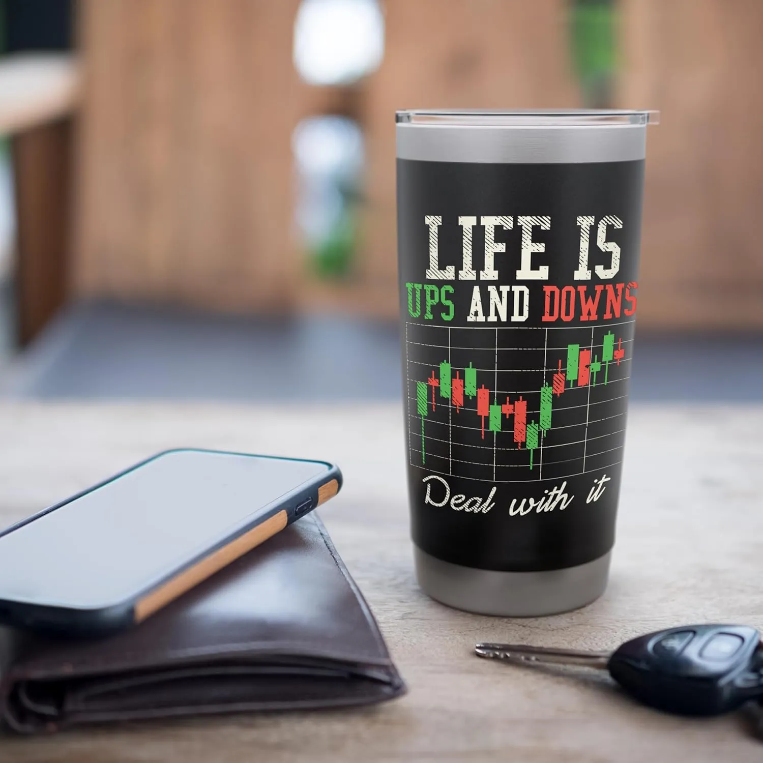 Stock Market Day-Trading Forex Saying Design Men Women Stainless Steel Insulated Tumbler