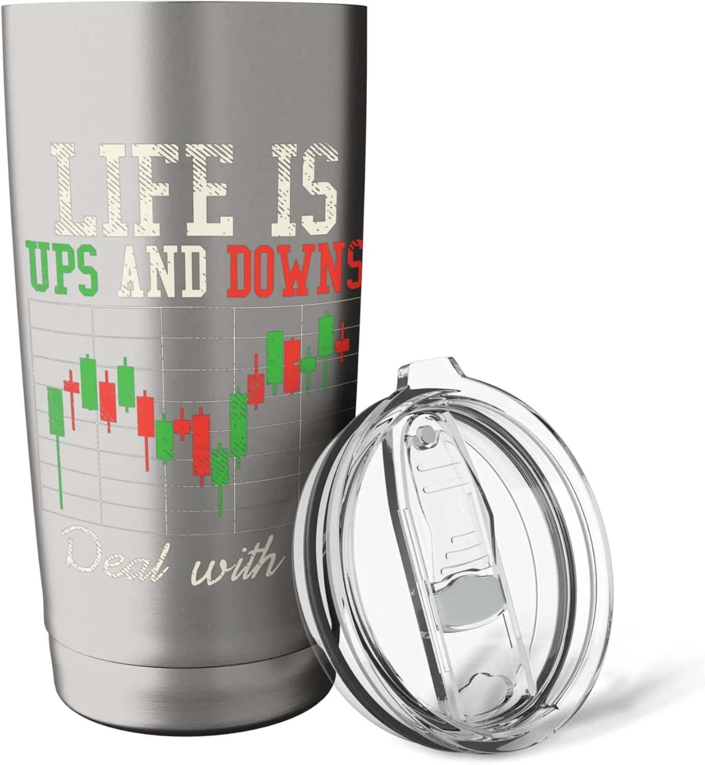 Stock Market Day-Trading Forex Saying Design Men Women Stainless Steel Insulated Tumbler