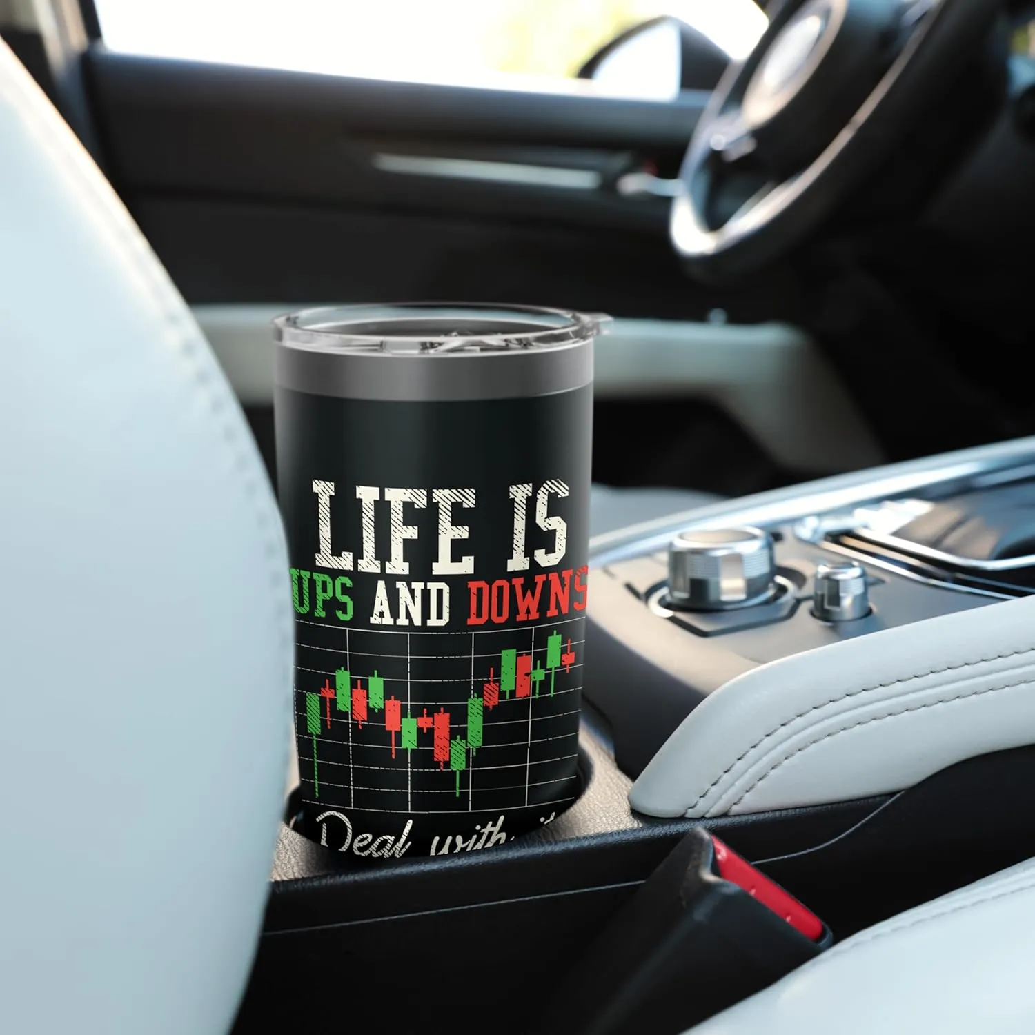 Stock Market Day-Trading Forex Saying Design Men Women Stainless Steel Insulated Tumbler