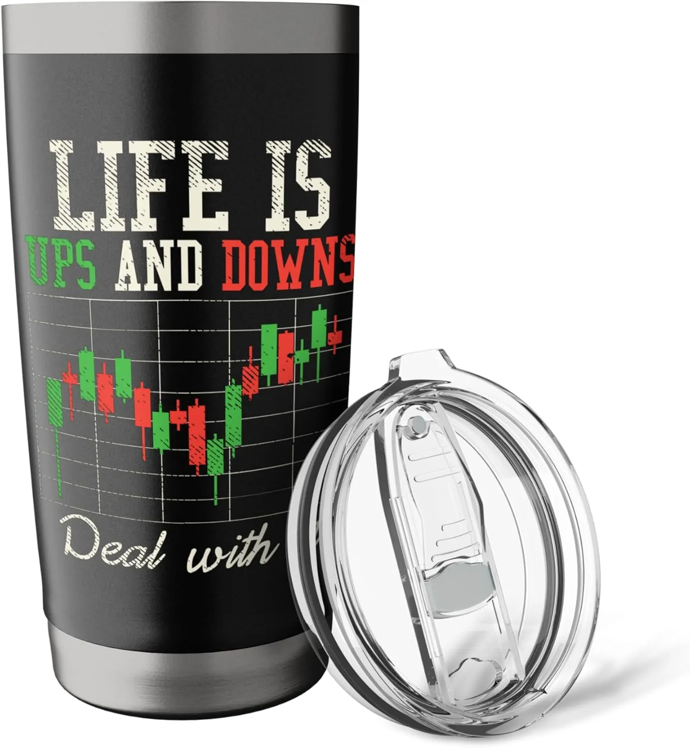 Stock Market Day-Trading Forex Saying Design Men Women Stainless Steel Insulated Tumbler