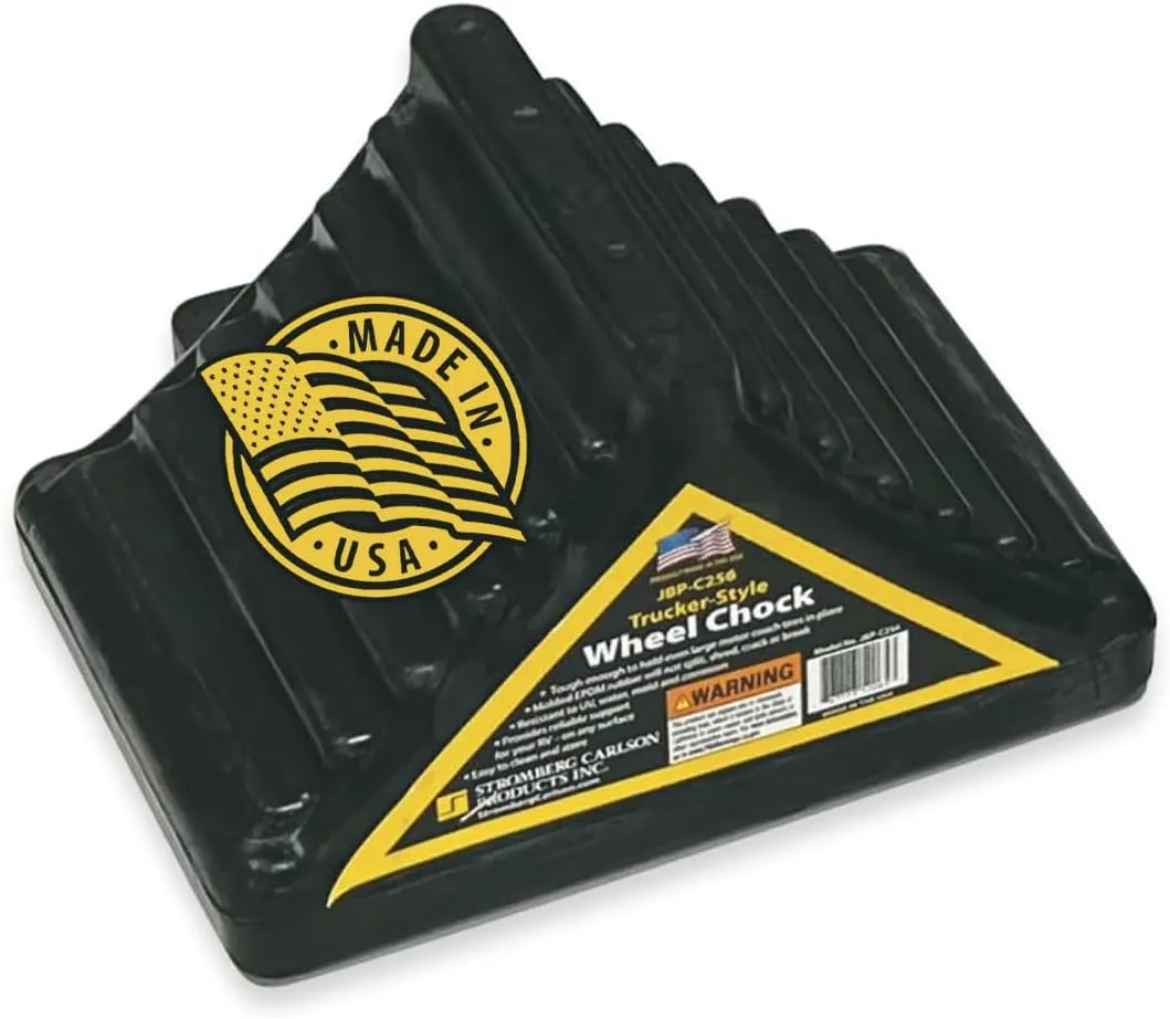 Stromberg Carlson Rubber Wheel Chock - RV Accessories, Camper Accessories, Wheel Chocks for Travel Trailers, RV Wheel Chock, Trailer Accessories, Utility Trailer Accessories, RV Supplies - 2-Pack