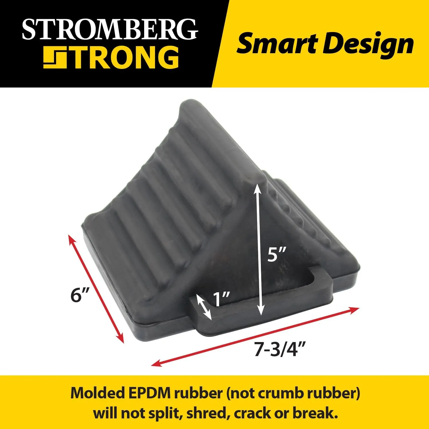 Stromberg Carlson Rubber Wheel Chock - RV Accessories, Camper Accessories, Wheel Chocks for Travel Trailers, RV Wheel Chock, Trailer Accessories, Utility Trailer Accessories, RV Supplies