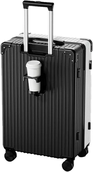 Stylish Textured Line Suitcase, High Volume Swivel Universal Wheel Trolley Case, Resistant To Drops And Pressure, Storage Box (Color : 20 Rack, Size : Black White)