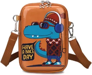 Suillty Kids Cute Dinosaur Small Crossbody Purse Shoulder Bag Waterproof Cell Phone Wallet Pouch for Boys Girls