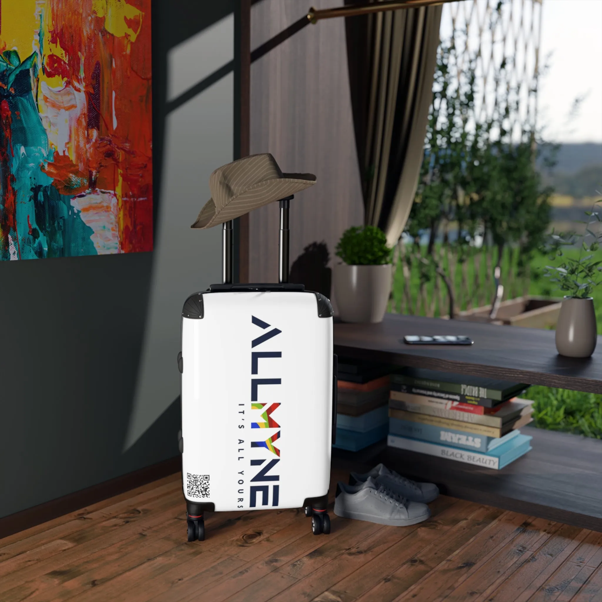 Suitcase with QR code