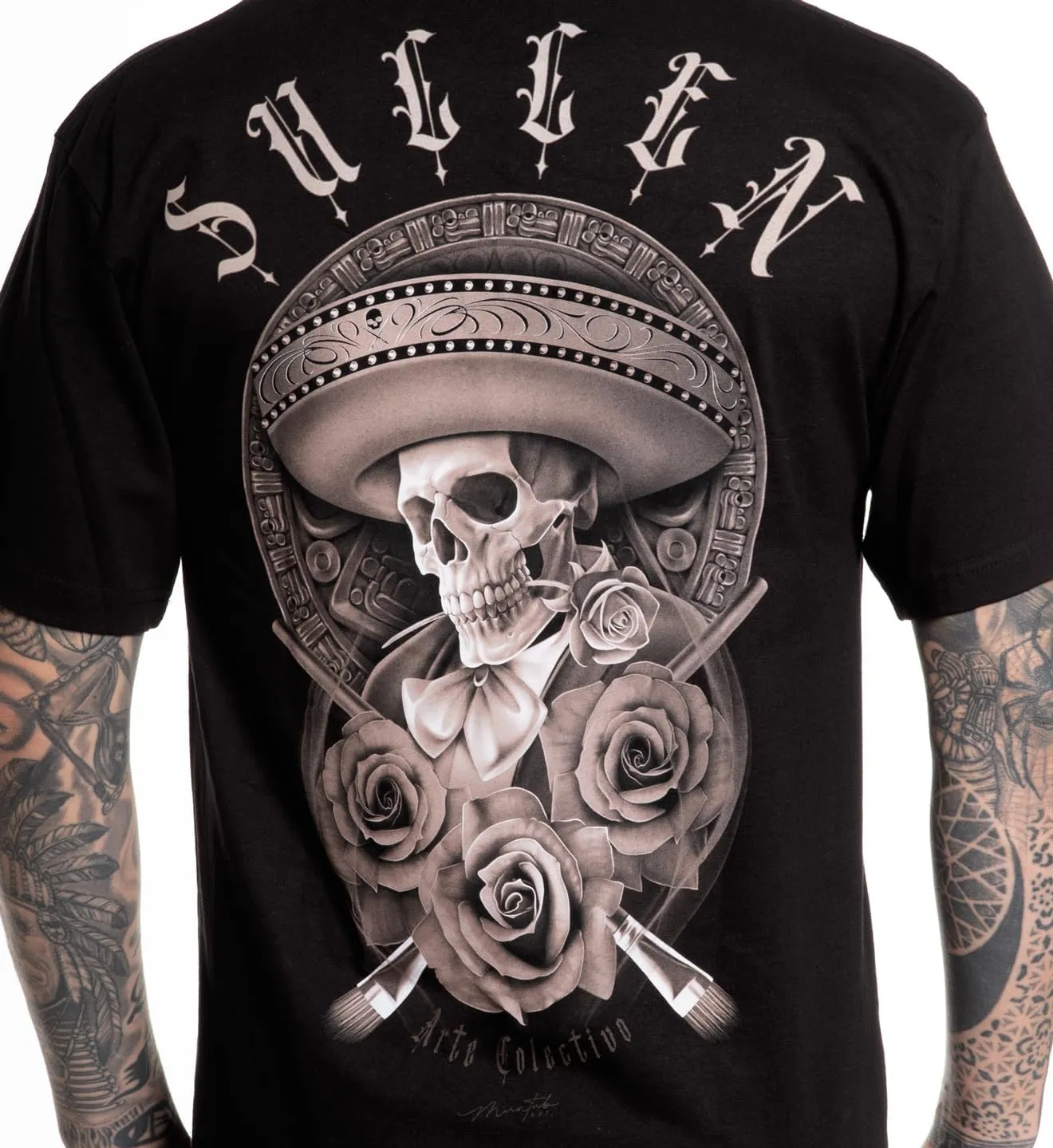 Sullen Men's Sicario Tattoo Lifestyle Graphic Standard Short Sleeve Tee Black