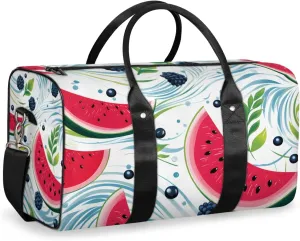 Summer Watermelon Travel Duffle Bag for Women Men Gym Duffel Foldable Bag Waterproof Weekender Fruits Duffle Tote