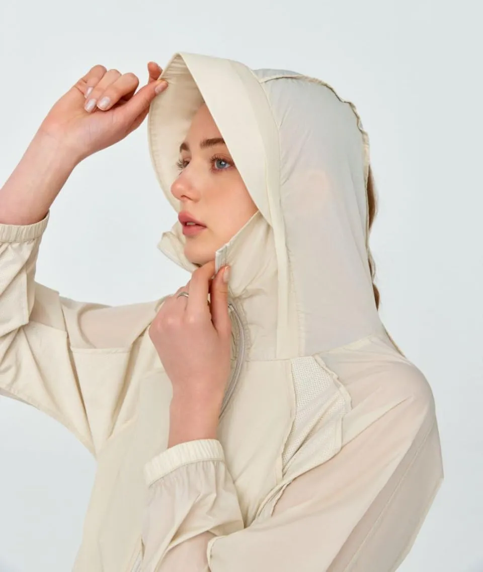 Sun Protection Clothing Women UPF50  Outdoor Wide Brim Hooded Sun Jackets UV Protection Lightweight Cooling Coat