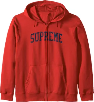 Supreme LA Vintage Athletic Sports JSN2 Navy Print Zip Hoodie