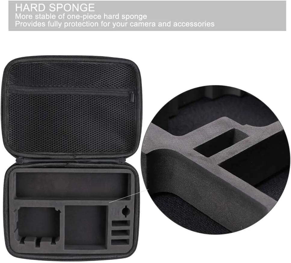SUREWO Hard Case for GoPro,Surface-Waterproof Carrying Case Compatible with GoPro Hero 13/12/11/10/9/8/7/(2018)/6/5 Black,DJI Osmo Action,AKASO/Campark and More (Medium)