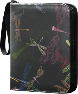 susiyo Colorful Dragonflies Card Binder 400 Pockets Cute Trading Football Collectible Card Albums