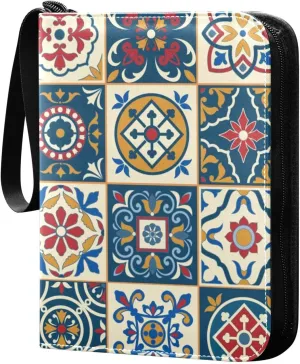 susiyo Gorgeous Colorful Moroccan Tiles Card Binder 400 Pockets Cute Trading Football Collectible Card Albums