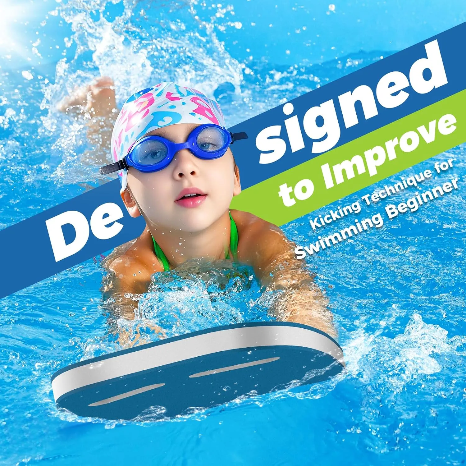 Swim Kickboard for Kids - Cute Cartoon Swimming Kickboard Swim Training Kick Board for Children & Toddlers, Swimming Aid & Exercise Training Board for Kids to Learn to Swim in Pool