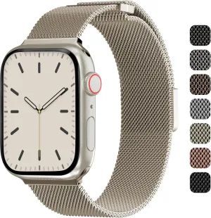 SWITCHEASY Mesh Magnetic Apple Watch Band - For Apple Watch Series 10, 9, 8, SE, 7, 6 Mesh Loop for 42mm 41mm 40mm 38mm iWatch for Women (Starlight)