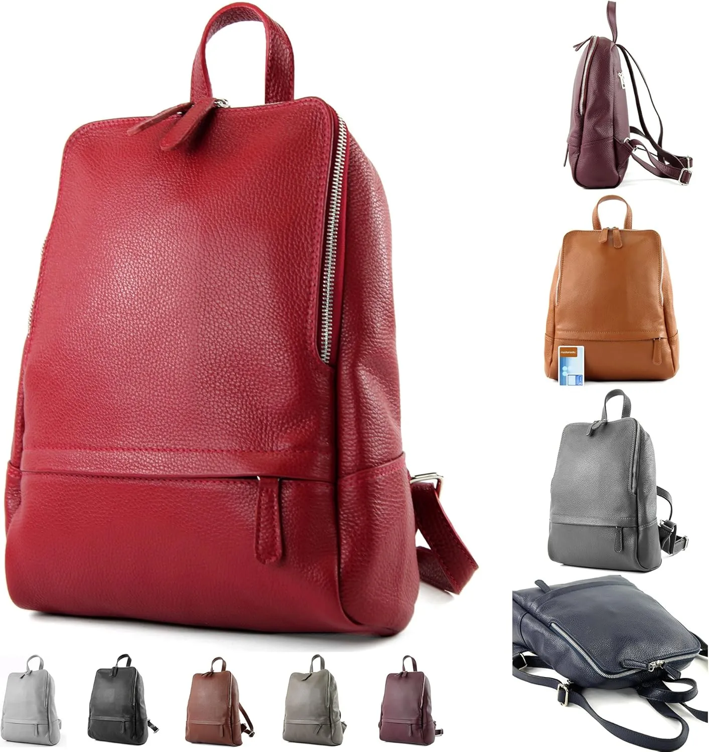 T138 - ital ladies leather backpack bag (Bordeaux red)