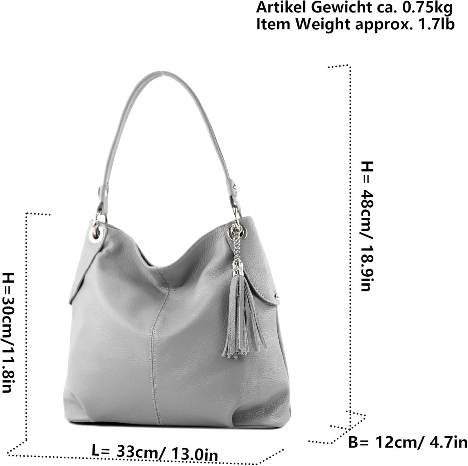 T185 - ital. ladies leather shoulder bag