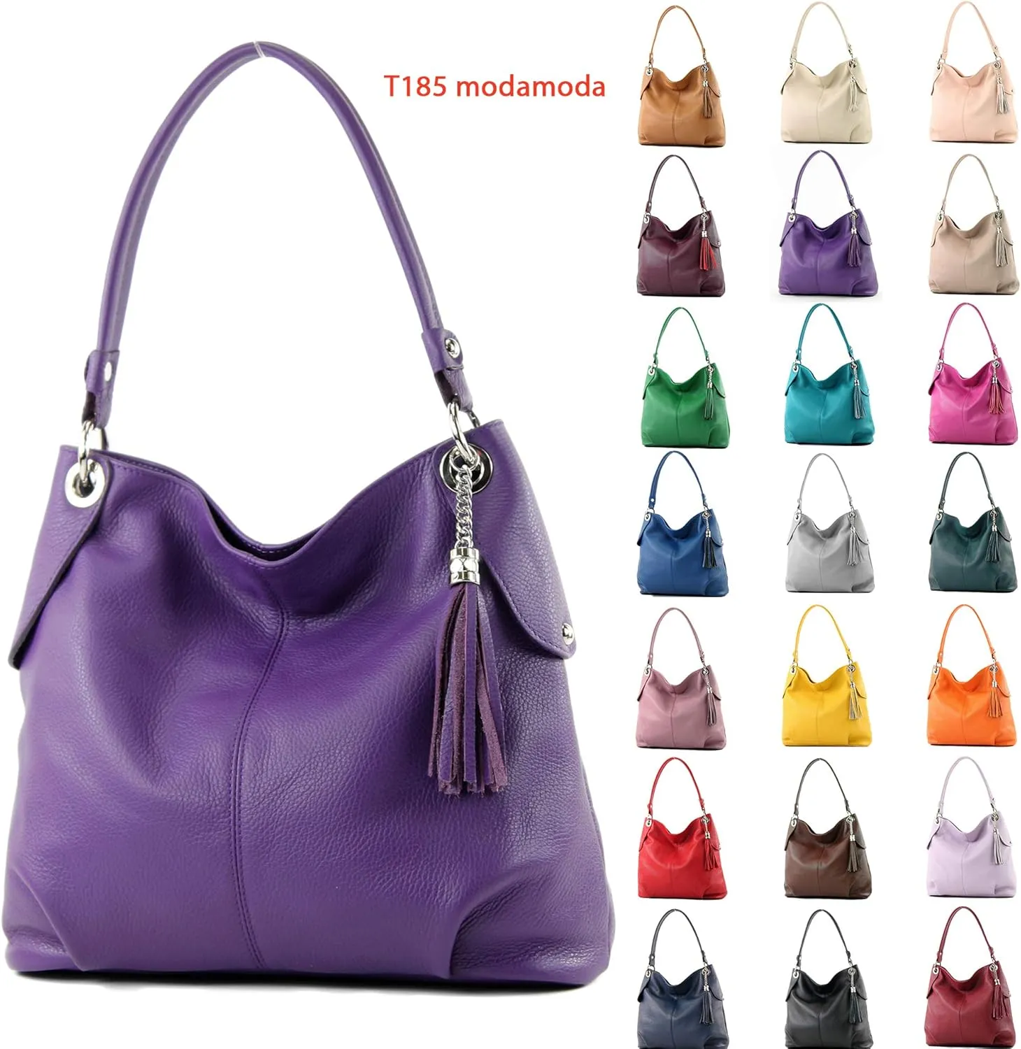 T185 - ital. ladies leather shoulder bag