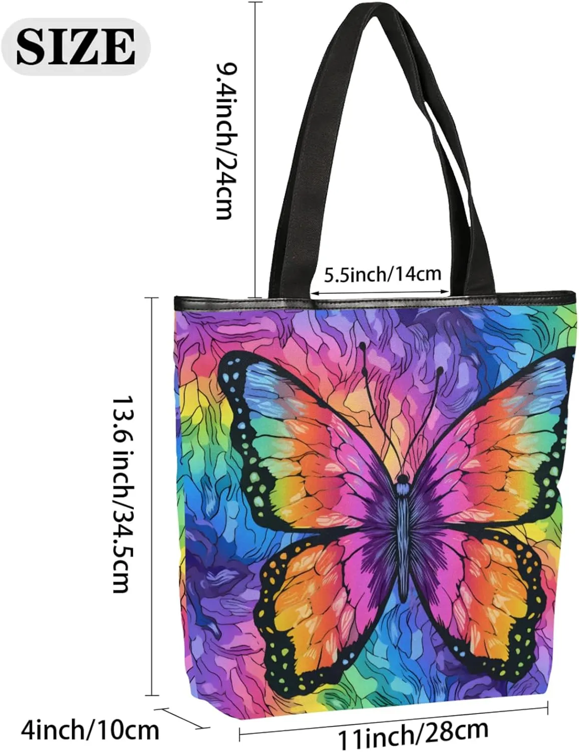 Tavisto Women’s Canvas Tote Bag with Zipper, Large Capacity Beach Bag Book Tote Reusable Grocery Bag with Inner Pocket