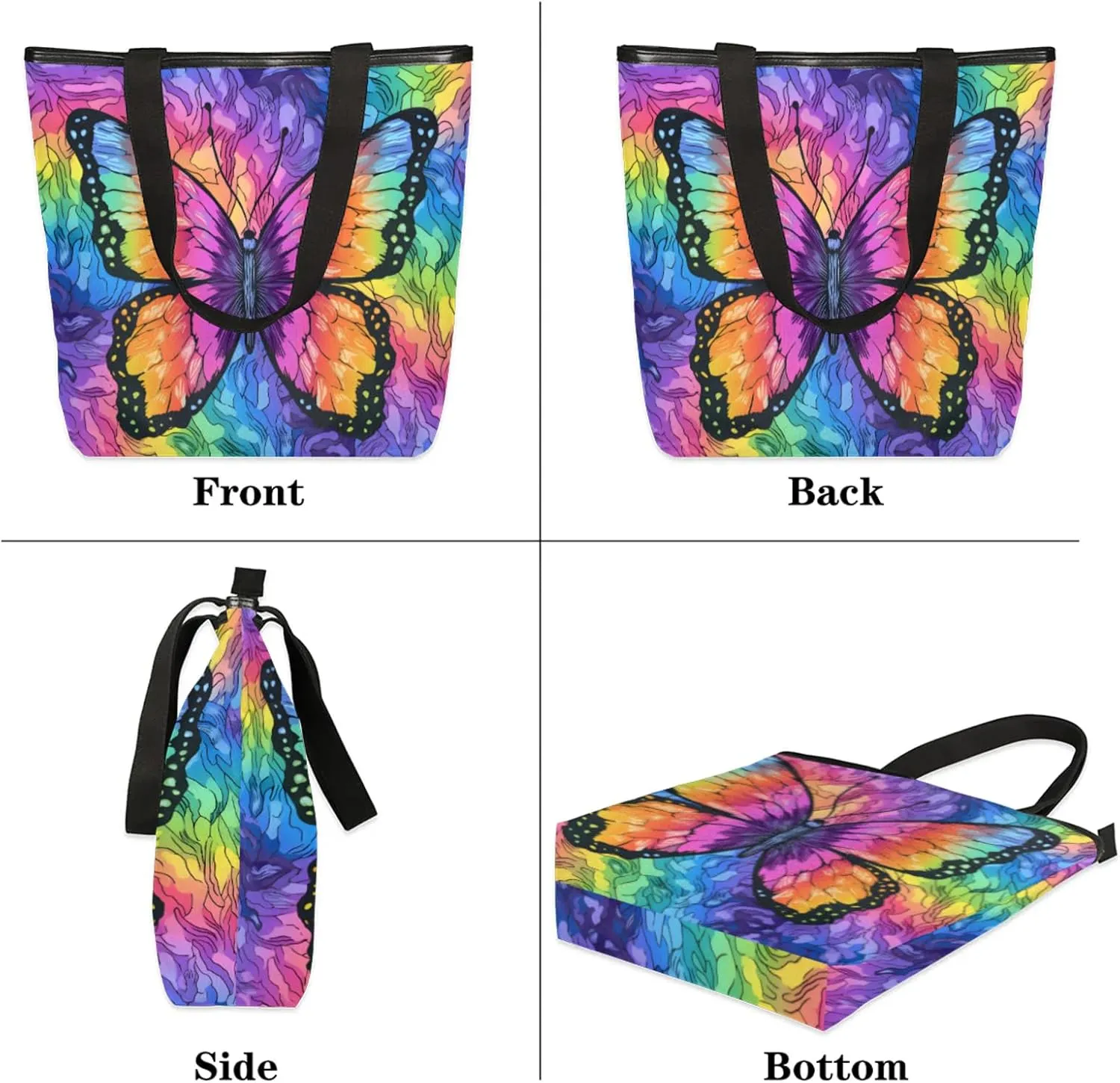 Tavisto Women’s Canvas Tote Bag with Zipper, Large Capacity Beach Bag Book Tote Reusable Grocery Bag with Inner Pocket