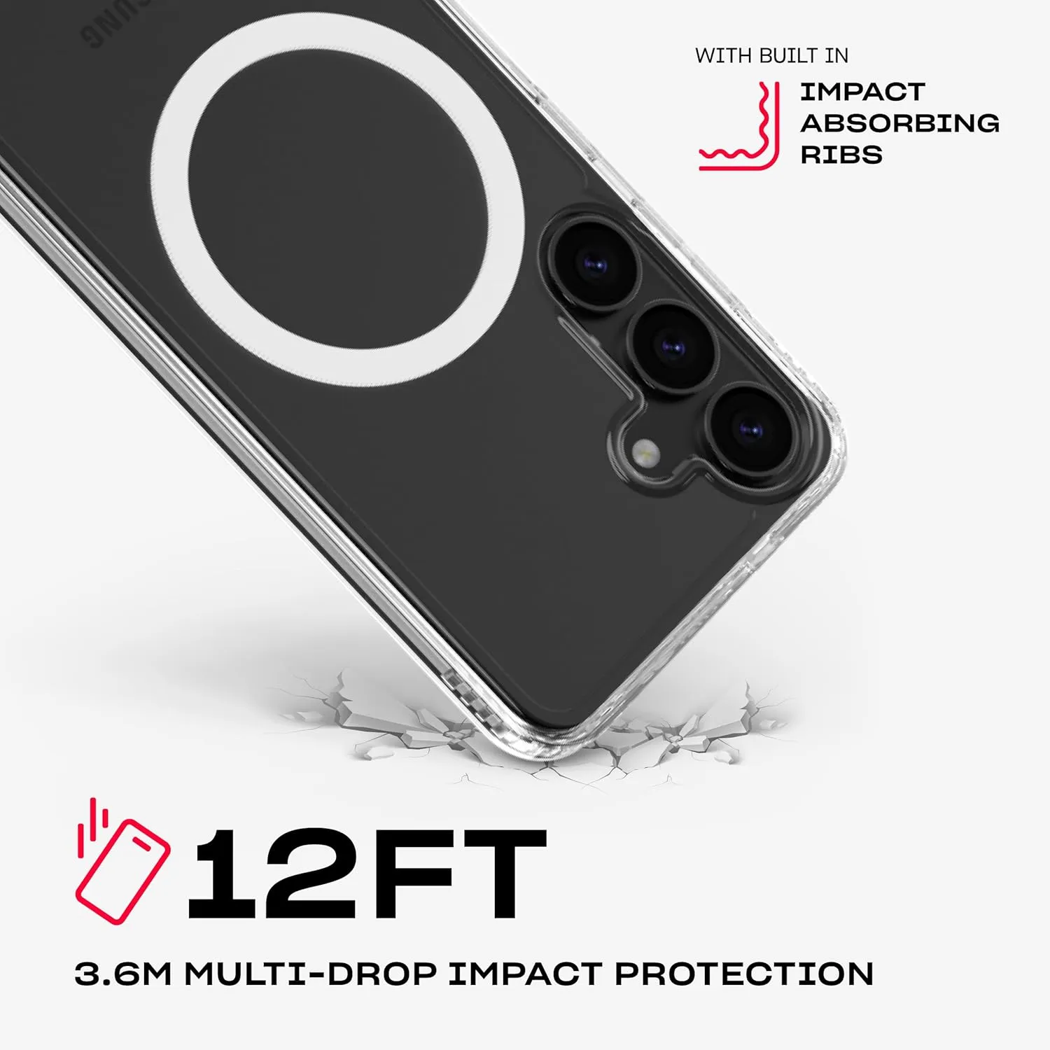 Tech21 EvoClear case for Samsung Galaxy S25 - with Magnets - Clear