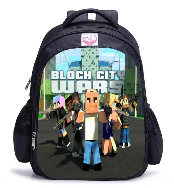 Teenager MineCraft Cartoon Backpack Boy Cartoon School Bags Hot Primary Backpack School Bags for Boys and Girl Mochila Sac A Dos