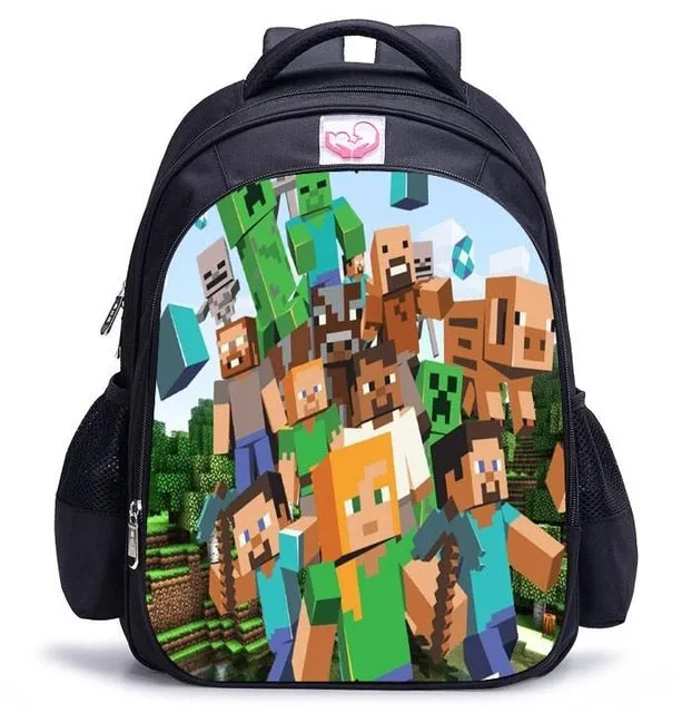 Teenager MineCraft Cartoon Backpack Boy Cartoon School Bags Hot Primary Backpack School Bags for Boys and Girl Mochila Sac A Dos