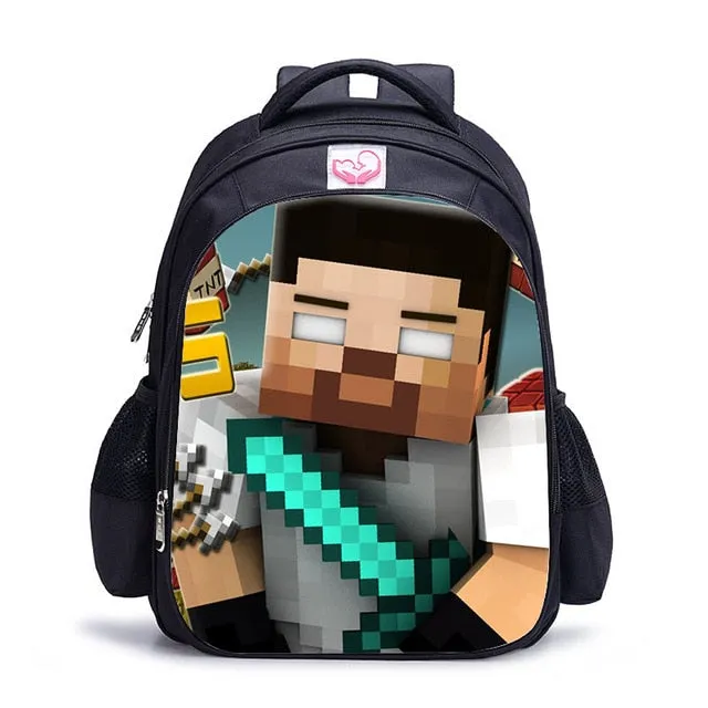 Teenager MineCraft Cartoon Backpack Boy Cartoon School Bags Hot Primary Backpack School Bags for Boys and Girl Mochila Sac A Dos