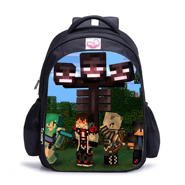 Teenager MineCraft Cartoon Backpack Boy Cartoon School Bags Hot Primary Backpack School Bags for Boys and Girl Mochila Sac A Dos