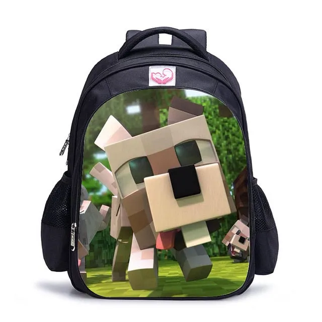 Teenager MineCraft Cartoon Backpack Boy Cartoon School Bags Hot Primary Backpack School Bags for Boys and Girl Mochila Sac A Dos