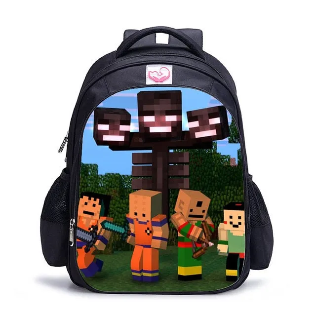 Teenager MineCraft Cartoon Backpack Boy Cartoon School Bags Hot Primary Backpack School Bags for Boys and Girl Mochila Sac A Dos
