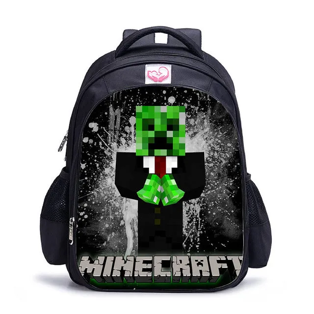 Teenager MineCraft Cartoon Backpack Boy Cartoon School Bags Hot Primary Backpack School Bags for Boys and Girl Mochila Sac A Dos