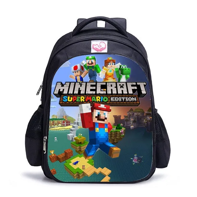 Teenager MineCraft Cartoon Backpack Boy Cartoon School Bags Hot Primary Backpack School Bags for Boys and Girl Mochila Sac A Dos